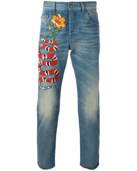 jeans gucci serpente uomo|Gucci tapered jeans.